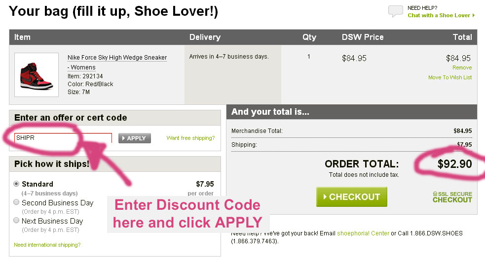 dsw green tag discount