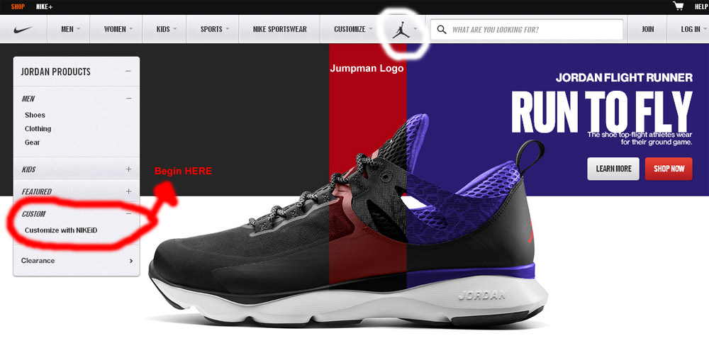 jordan shoe website