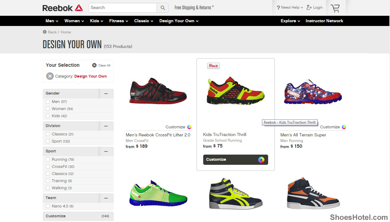 Customize Your Own Reebok Shoes 
